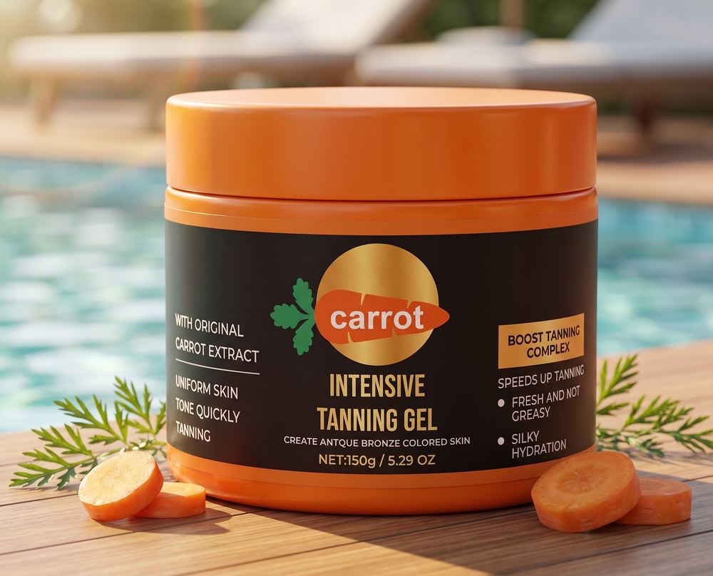 Carrot Tanning Gel for Face and Body — natural carrot tanning gel, image 1